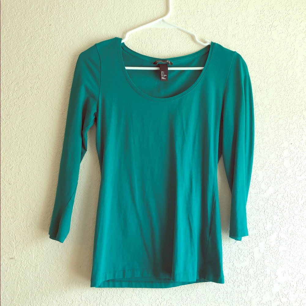 NWOT H&M teal half sleeve shirt